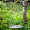 Aged Metal Hanging Bird Bath