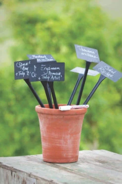 Black Plant Labels And Pen