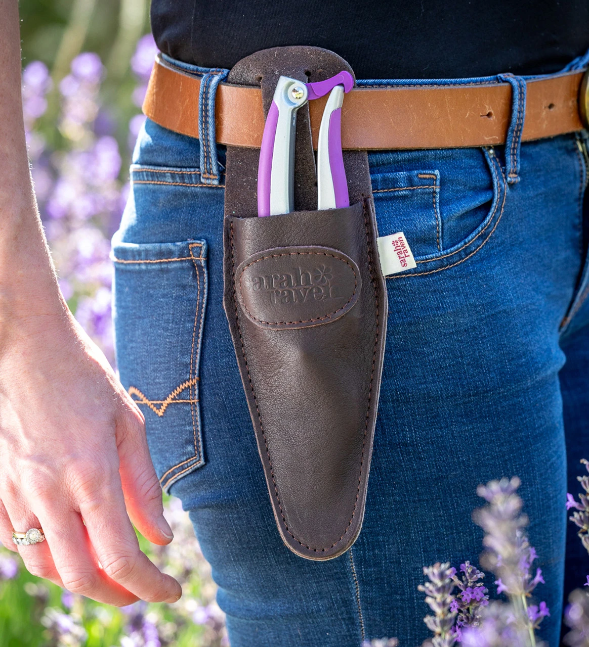 Sarah Raven Leather Pouch With Secateurs