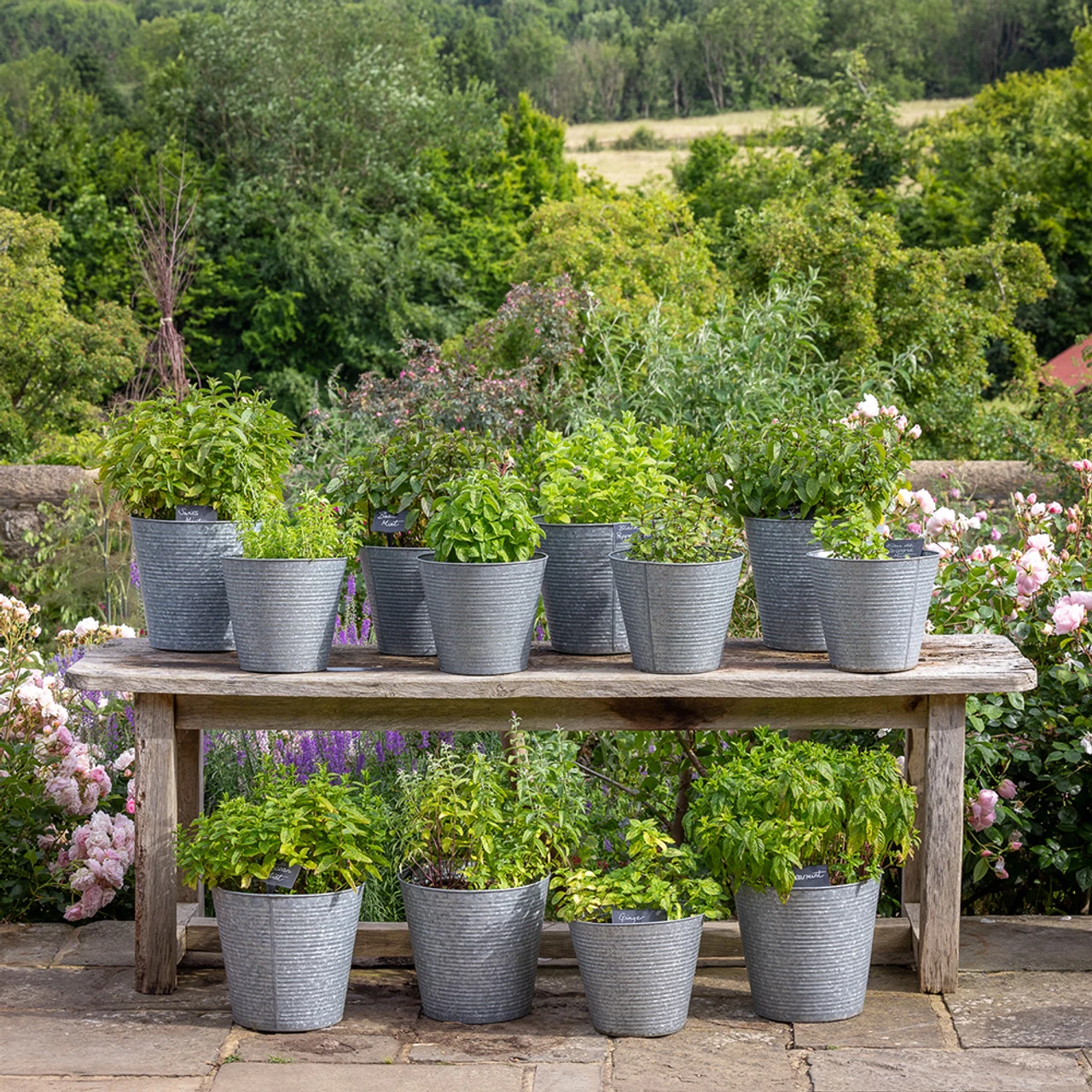 Ribbed Galvanised Planter