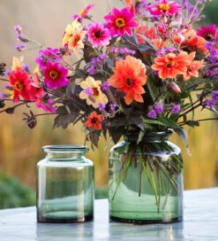 Green Glass Jar Vase