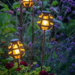 Rustic Solar Lantern Set